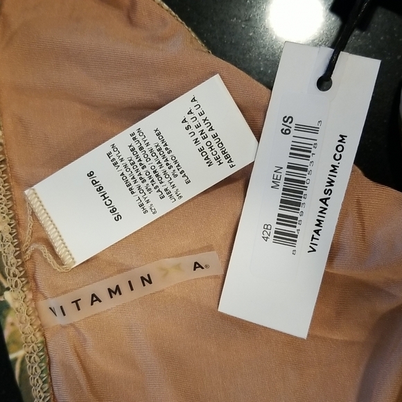 💕VITAMIN A💕 Bikini Hipster Bikini Bottom ~ Palm Leaf Print 6 Small S NWT - Picture 6 of 7